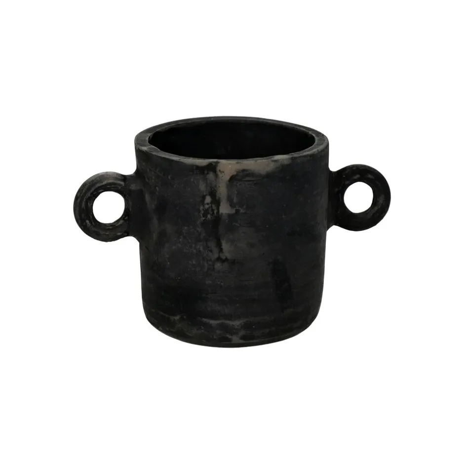 Pomax Cache-pots-SAGGAR - pot à fleurs - terracotta - L 18,5 x W 11,5 x H 11,5 cm - noir