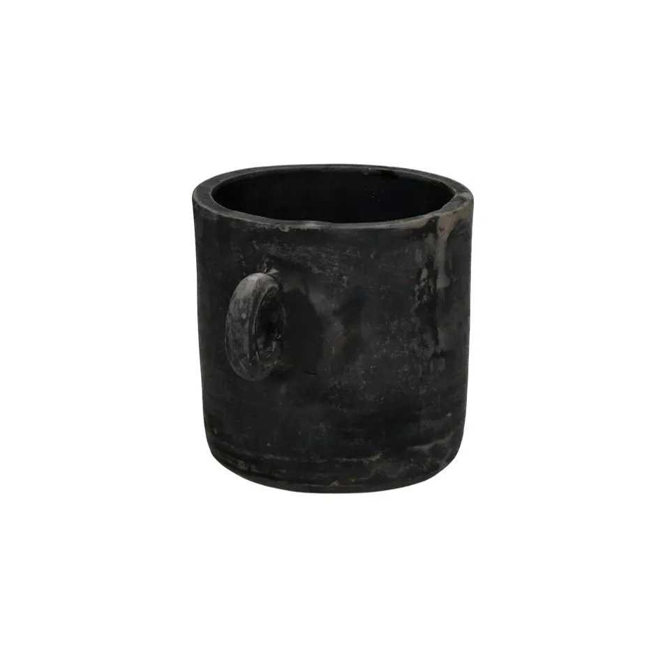 Pomax Cache-pots-SAGGAR - pot à fleurs - terracotta - L 18,5 x W 11,5 x H 11,5 cm - noir