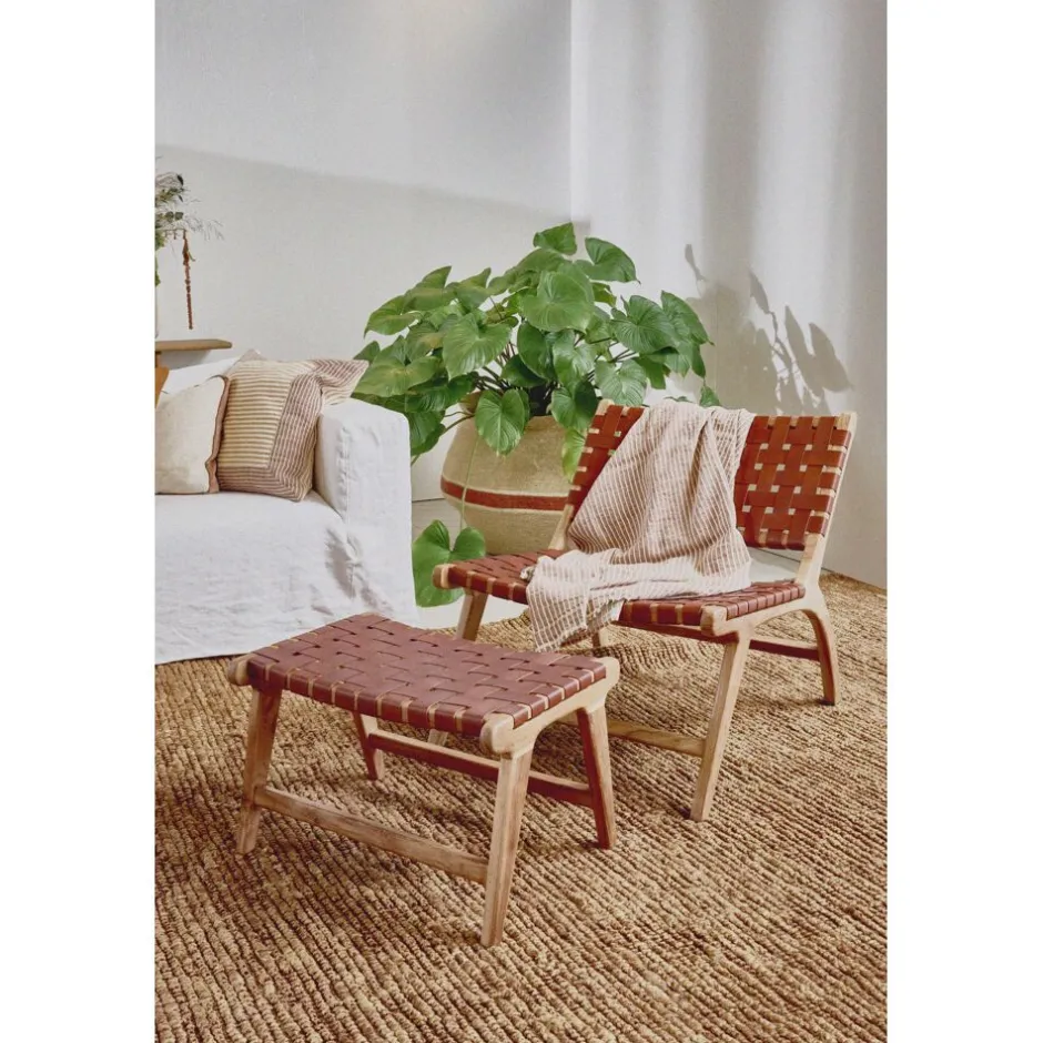 Pomax Plaids-SAINT-TROPEZ - plaid/nappe de table - lin / coton - L 170 x W 130 cm - pêche