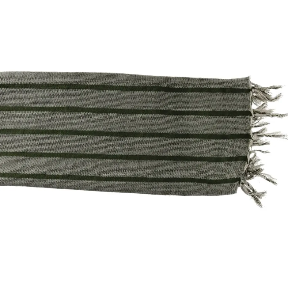 Pomax Plaids-SAINT-TROPEZ - plaid/nappe de table - lin / coton - L 170 x W 130 cm - vert
