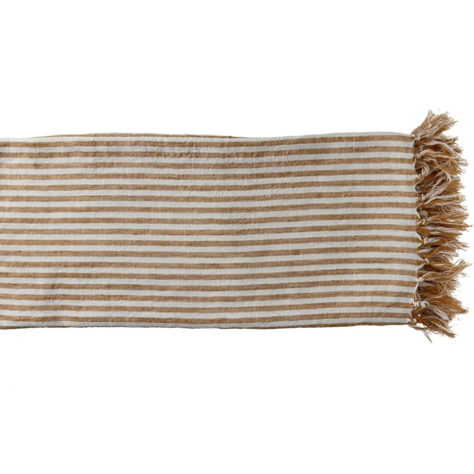 Pomax Plaids-SAINT-TROPEZ - plaid/nappe de table - lin - L 170 x W 130 cm - pêche