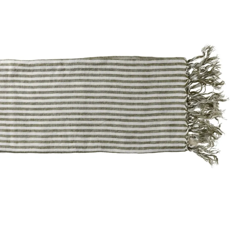 Pomax Plaids-SAINT-TROPEZ - plaid/nappe de table - lin - L 170 x W 130 cm - vert