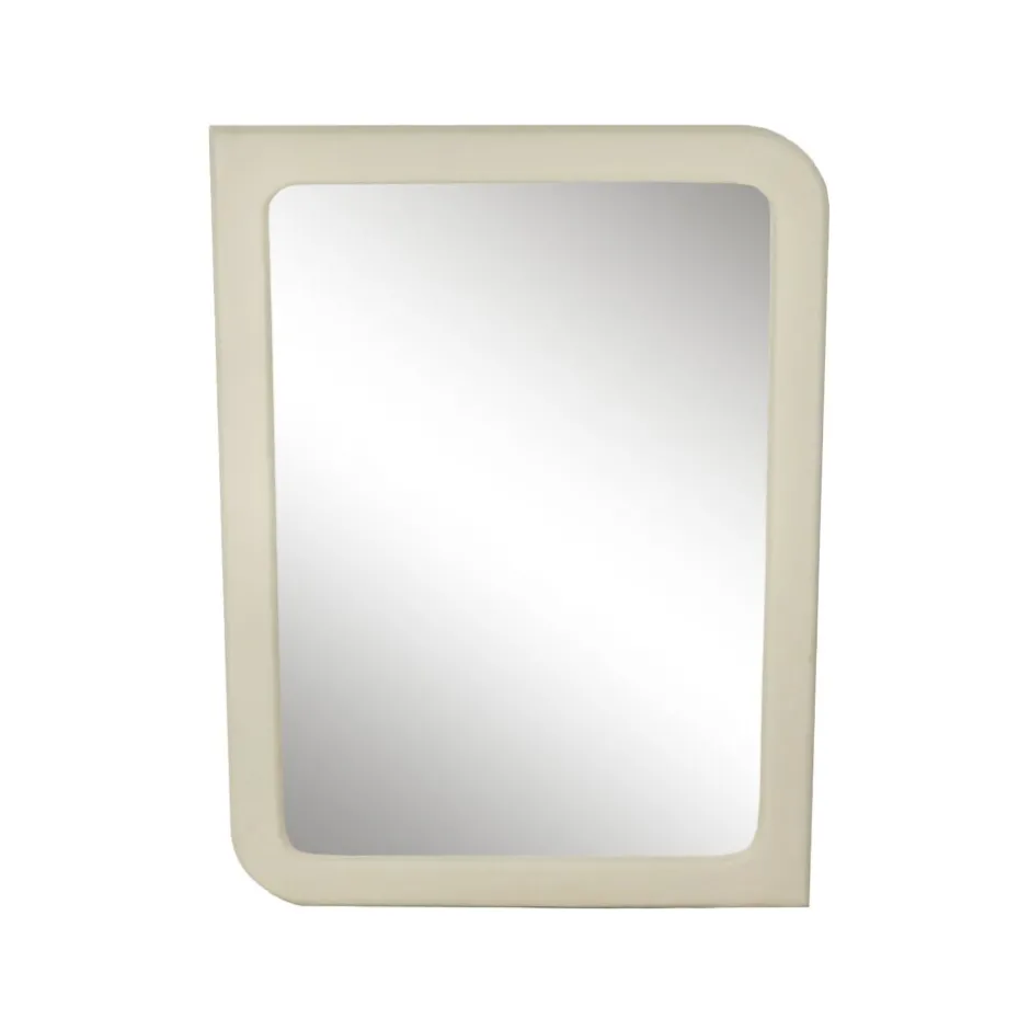 Pomax Miroirs-SALAMANCA - miroir - enduit à la chaux / mdf - L 100 x W 75 x D 3 cm - blanc cassé