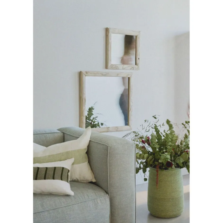 Pomax Miroirs-SALAMANCA - miroir - enduit à la chaux / mdf - L 100 x W 75 x D 3 cm - blanc cassé