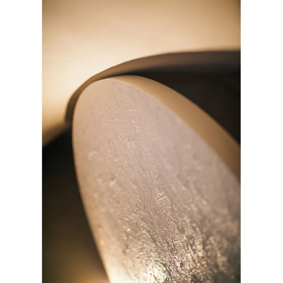 Pomax Tableau / Déco Murale-SALERNO - toile - polyester / mdf - DIA 90 x W 4 cm - blanc cassé