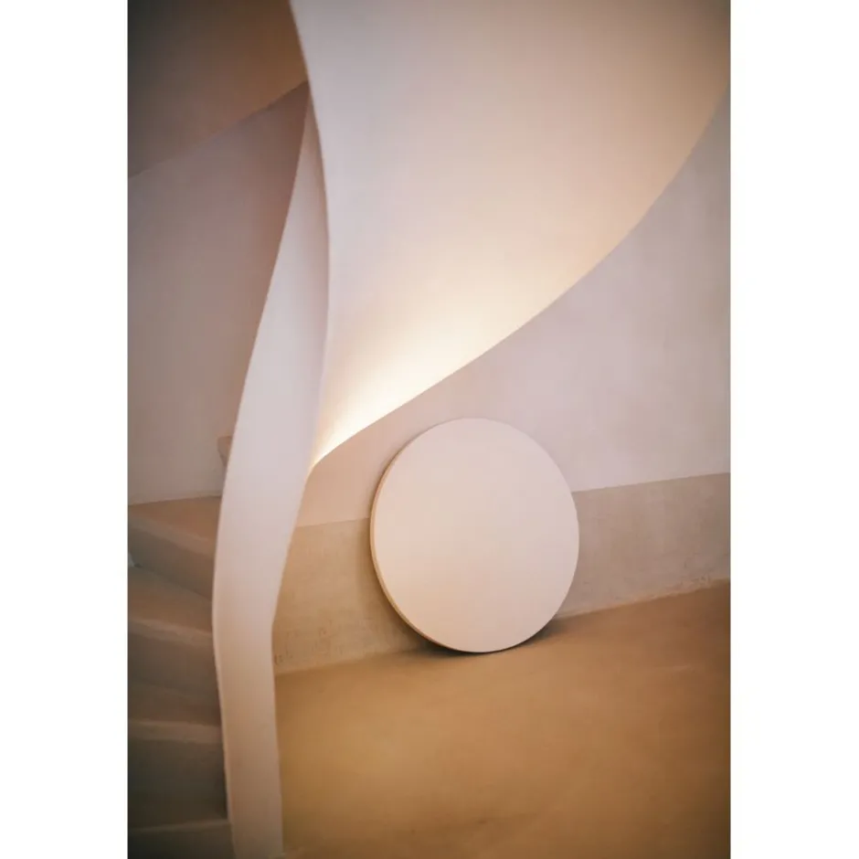 Pomax Tableau / Déco Murale-SALERNO - toile - polyester / mdf - DIA 90 x W 4 cm - blanc cassé