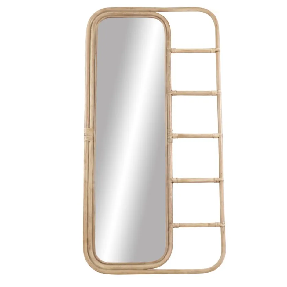 Pomax Miroirs-SAMUEL - miroir - rotin - L 85 x W 4 x H 180 cm - naturel