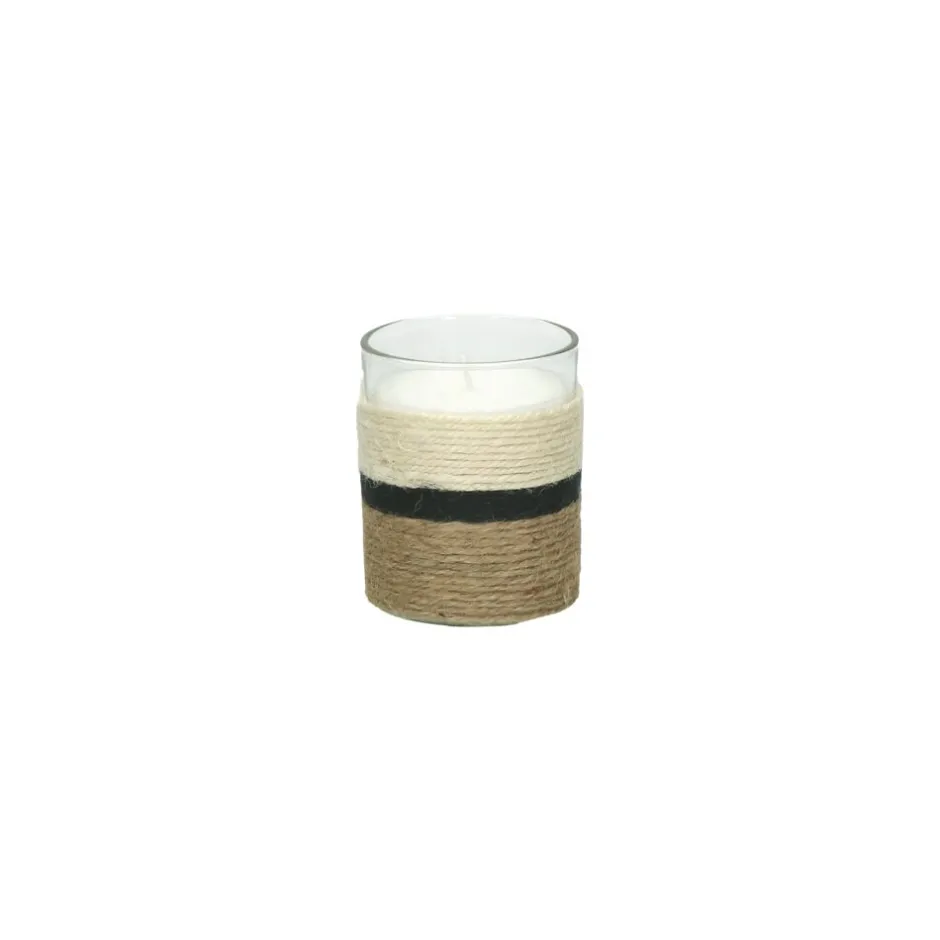 Pomax Senteurs-SAUVAGE - bougie parfumée 1 mèche - "black oudh" parfum - cire de paraffine / verre - DIA 7,5 x H 9 cm - naturel