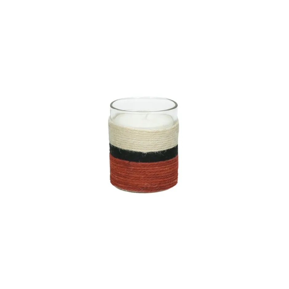 Pomax Senteurs-SAUVAGE - bougie parfumée 1 mèche -" black oudh" parfum - cire de paraffine / verre - DIA 7 x H 9 cm - rouille