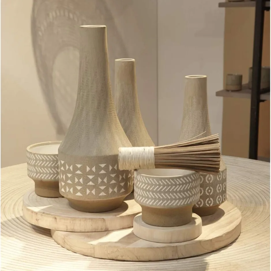 Pomax Objets De Décoration-SEIYO - petit balai - bambou/ rotin - naturel - S - DIA 4,5 x 21cm