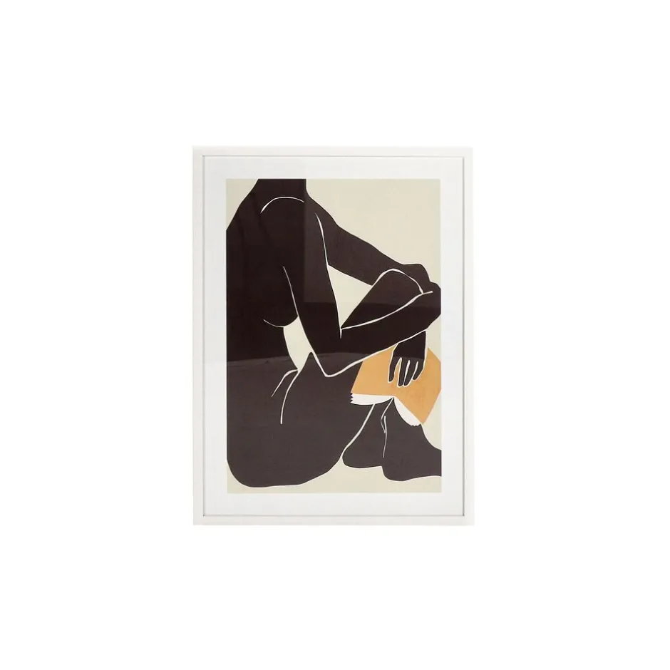 Pomax Tableau / Déco Murale-SENTA - toile encadrée avec verre - canvas / verre - L 52,5 cm x W 3 x H 72,5 cm - noir