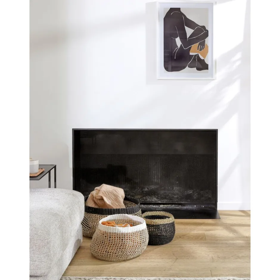 Pomax Tableau / Déco Murale-SENTA - toile encadrée avec verre - canvas / verre - L 52,5 cm x W 3 x H 72,5 cm - noir