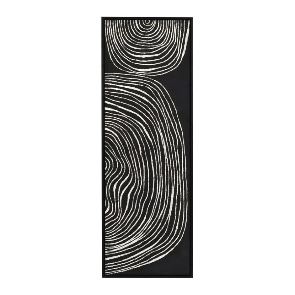 Pomax Tableau / Déco Murale-SESTRI - toile avec cadre - polyester / bois de pin - L 43 x W 4,3 x H 123 cm - noir
