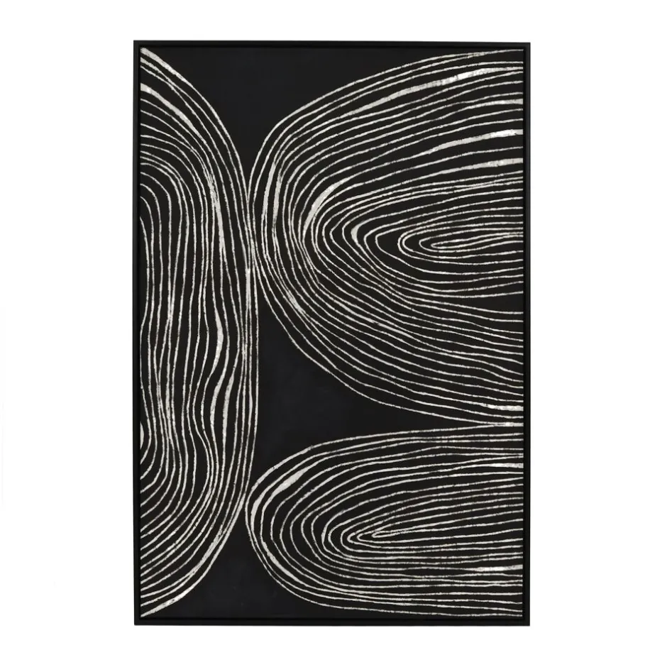 Pomax Tableau / Déco Murale-SESTRI - toile avec cadre - polyester / bois de pin - L 83 x W 4,3 x H 123 cm - noir