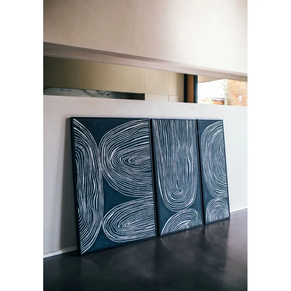 Pomax Tableau / Déco Murale-SESTRI - toile avec cadre - polyester / bois de pin - L 43 x W 4,3 x H 123 cm - noir