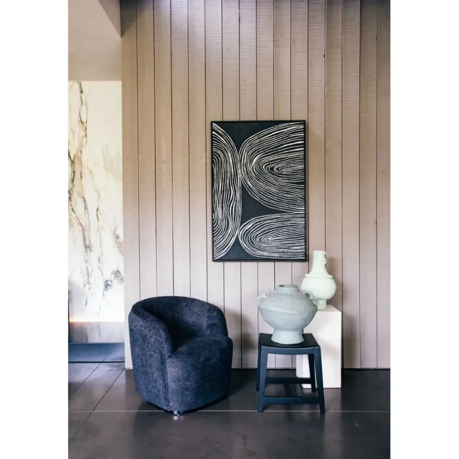 Pomax Tableau / Déco Murale-SESTRI - toile avec cadre - polyester / bois de pin - L 83 x W 4,3 x H 123 cm - noir