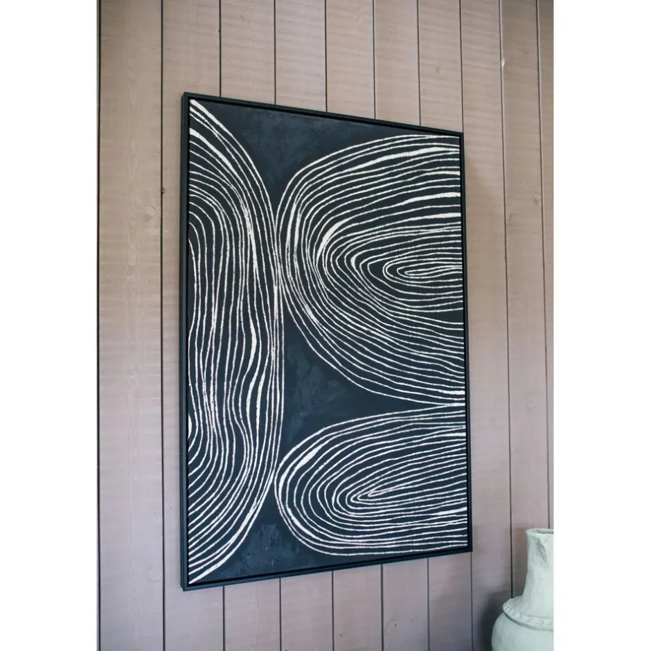 Pomax Tableau / Déco Murale-SESTRI - toile avec cadre - polyester / bois de pin - L 83 x W 4,3 x H 123 cm - noir