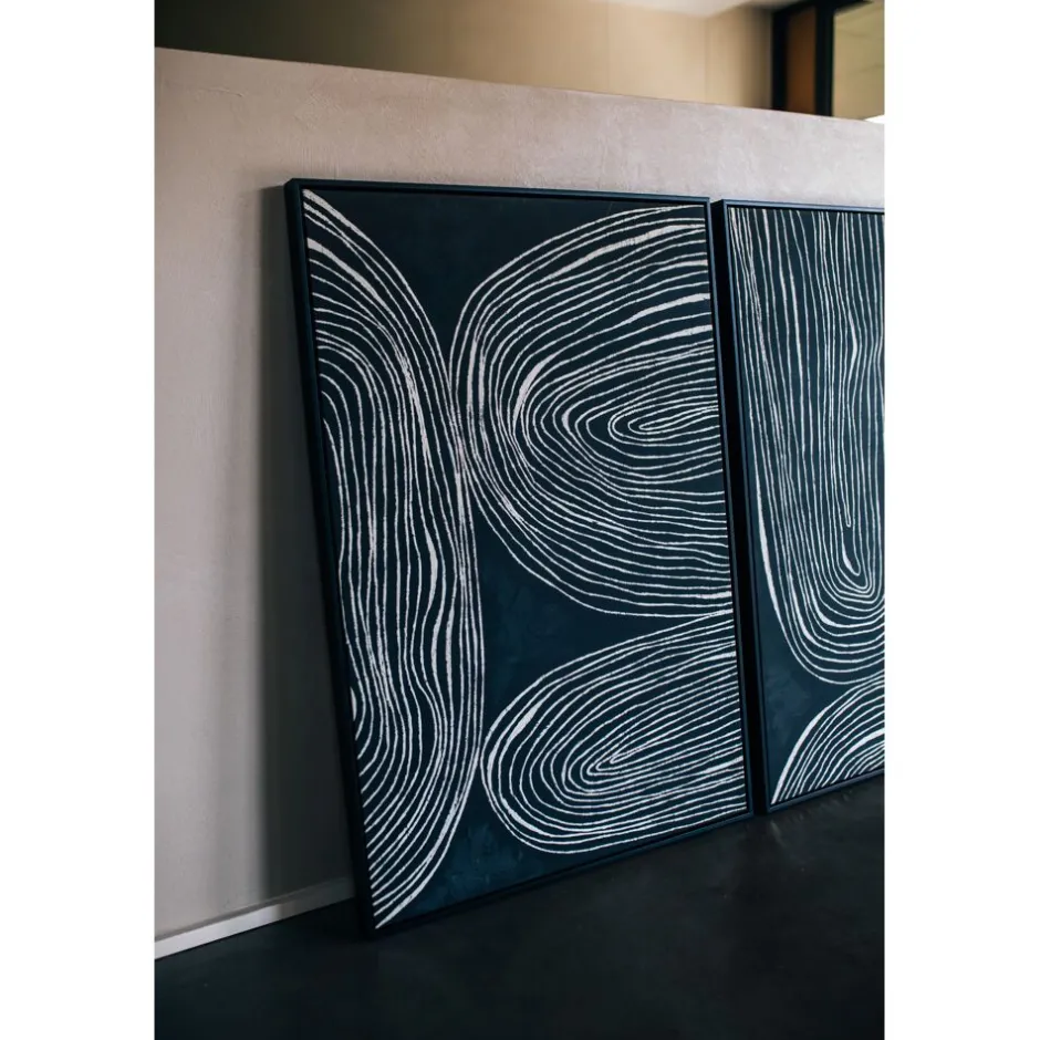 Pomax Tableau / Déco Murale-SESTRI - toile avec cadre - polyester / bois de pin - L 83 x W 4,3 x H 123 cm - noir
