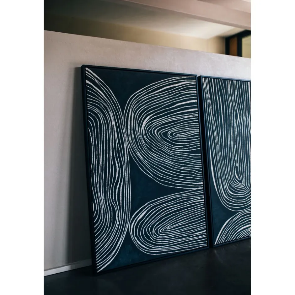 Pomax Tableau / Déco Murale-SESTRI - toile avec cadre - polyester / bois de pin - L 83 x W 4,3 x H 123 cm - noir
