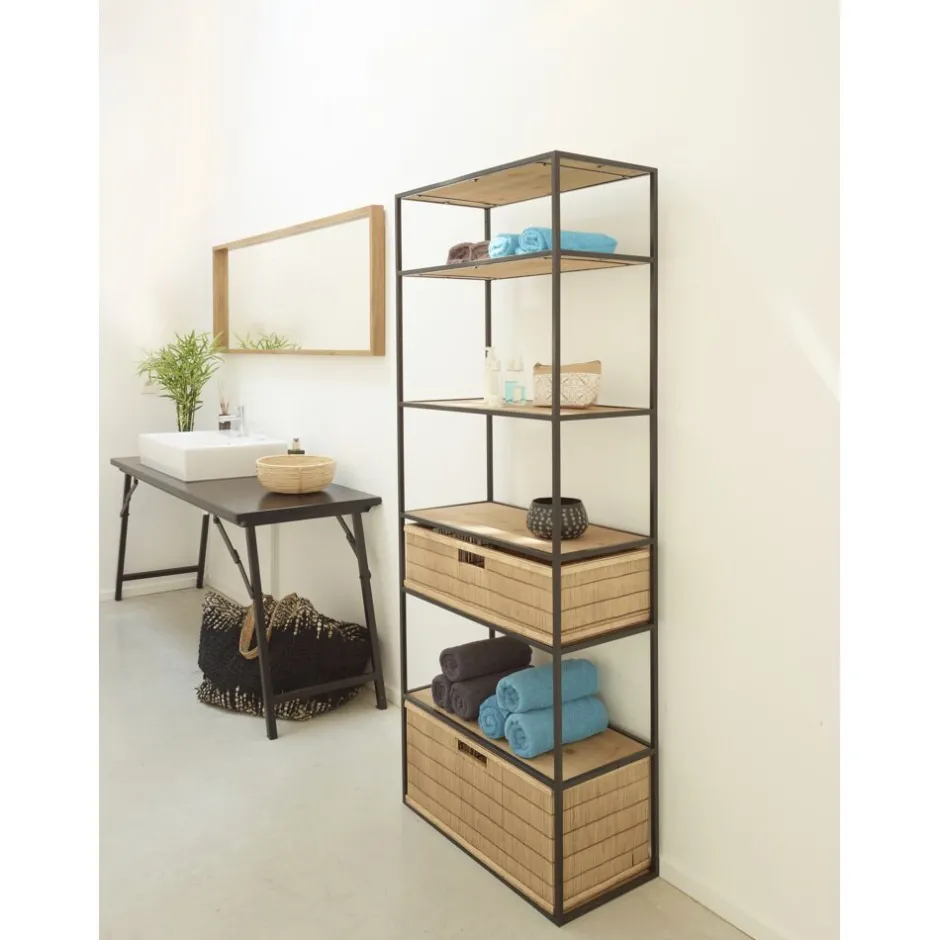 Pomax Concepts Modulaires-SHADOW - panier - bambou / bois - L 56 x W 29,5 x H 27 cm - naturel