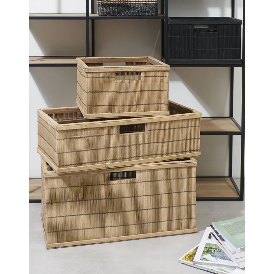 Pomax Concepts Modulaires-SHADOW - panier - bambou / bois - L 56 x W 29,5 x H 17 cm - naturel
