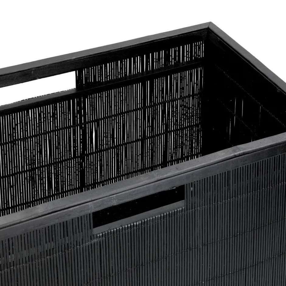 Pomax Concepts Modulaires-SHADOW - panier - bambou / bois - L 56 x W 29,5 x H 27 cm - noir