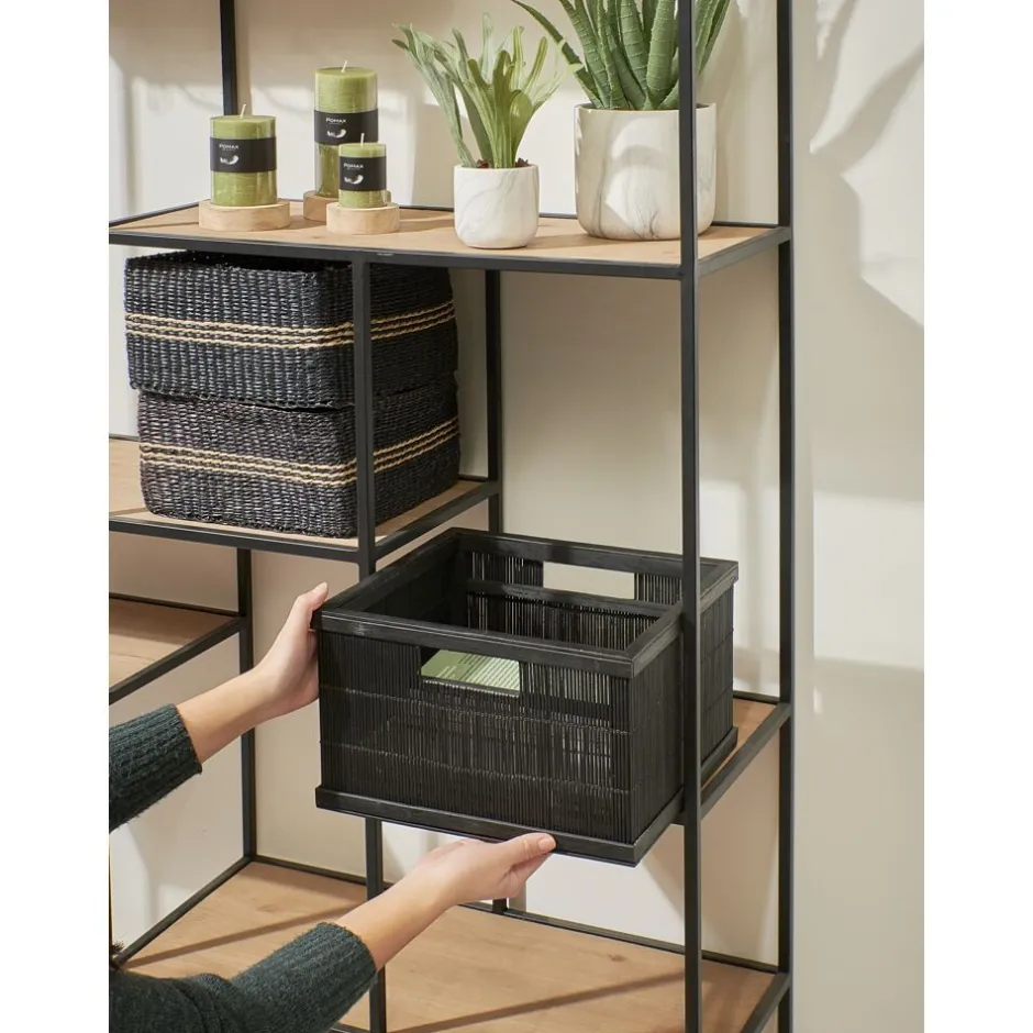 Pomax Concepts Modulaires-SHADOW - panier - bambou / bois - L 31 x W 30 x H 17 cm - noir