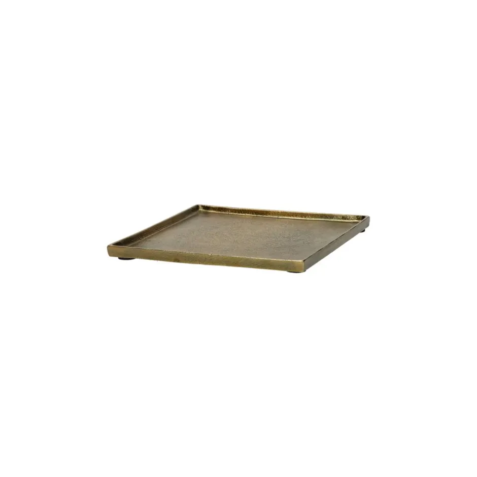Pomax Bols & Paniers-SINCLAIR - plat - aluminium - L 20 x W 20 x H 1,5 cm - brass