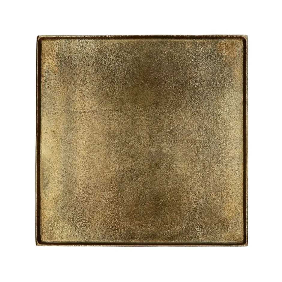 Pomax Bols & Paniers-SINCLAIR - plat - aluminium - L 29,5 x W 29,5 x H 1,5 cm - brass
