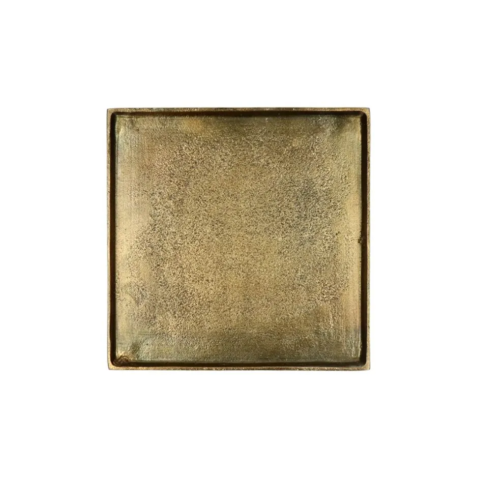 Pomax Bols & Paniers-SINCLAIR - plat - aluminium - L 20 x W 20 x H 1,5 cm - brass
