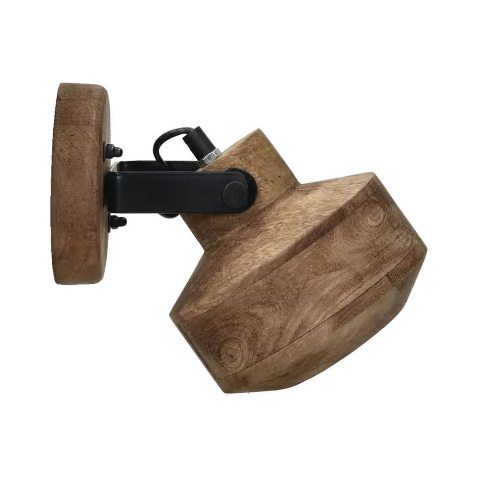 Pomax Appliques-SIRACUSA - applique - bois de mangier - DIA 15 x H 22 cm - brun