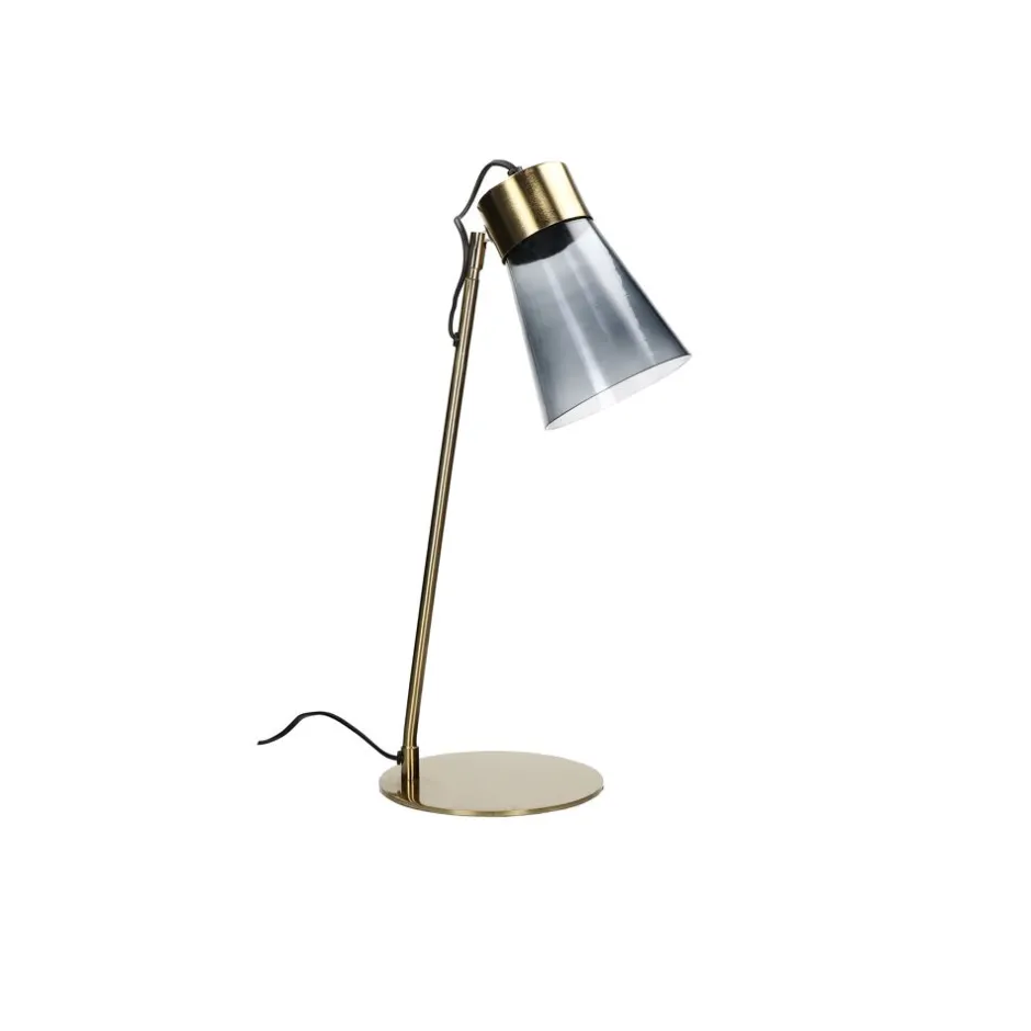 Pomax Lampes De Table-SOPHIE - lampe de table - métal / verre - DIA 19,5 x H 49 cm - fumé
