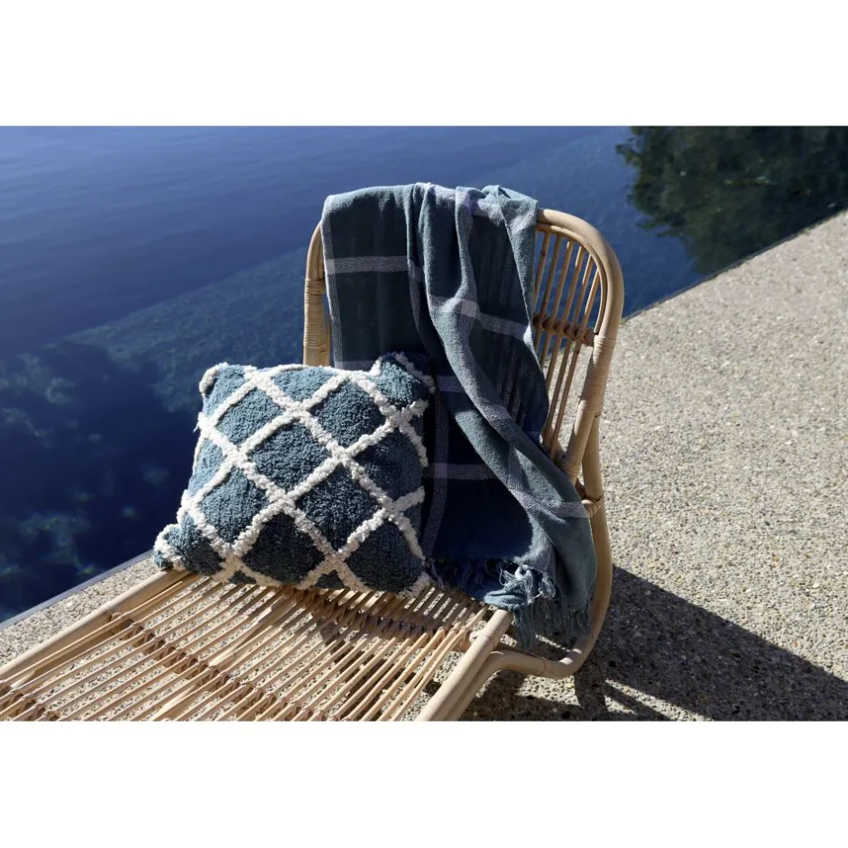 Pomax Plaids-SOUK - plaid - coton - L 170 x W 130 cm - vert forêt
