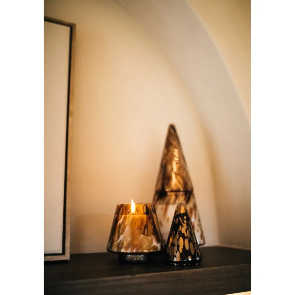 Pomax Senteurs-SPICCOLI - bougie parfumée - verre / cire - DIA 16,5 x H 38 cm - noir