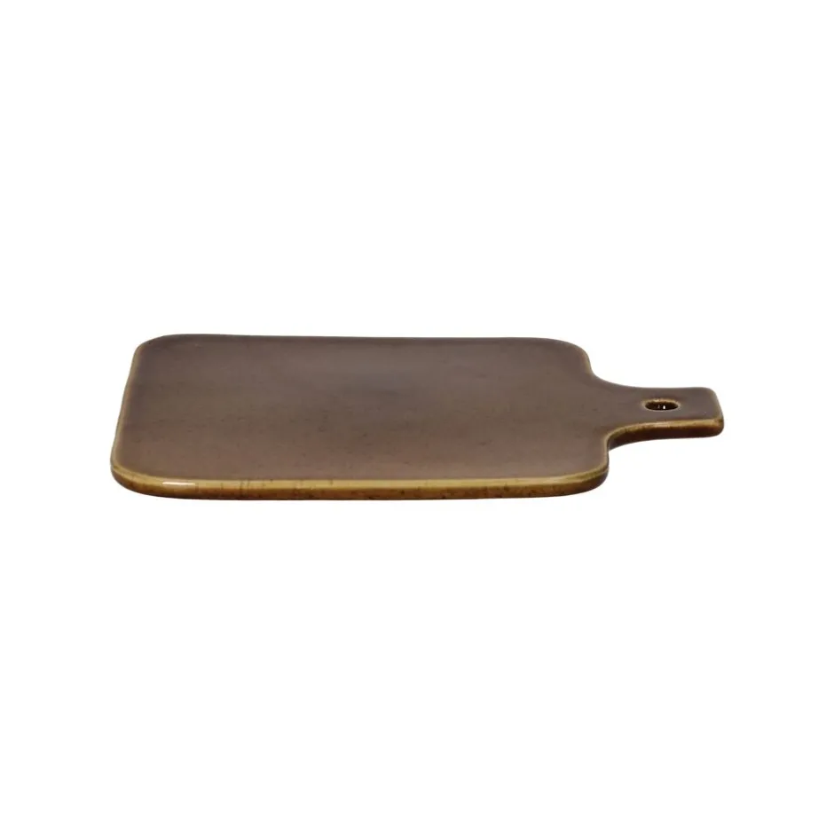 Pomax Vaisselle-SPIRO - assiete de présentation - grès - L 20 x W 16 x H 0,7 cm - brun