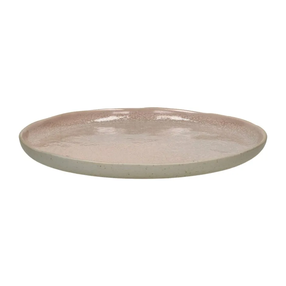 Pomax Vaisselle-SPIRO - assiette à dessert - grès - DIA 21 cm x H 1,5 cm - poudre rose