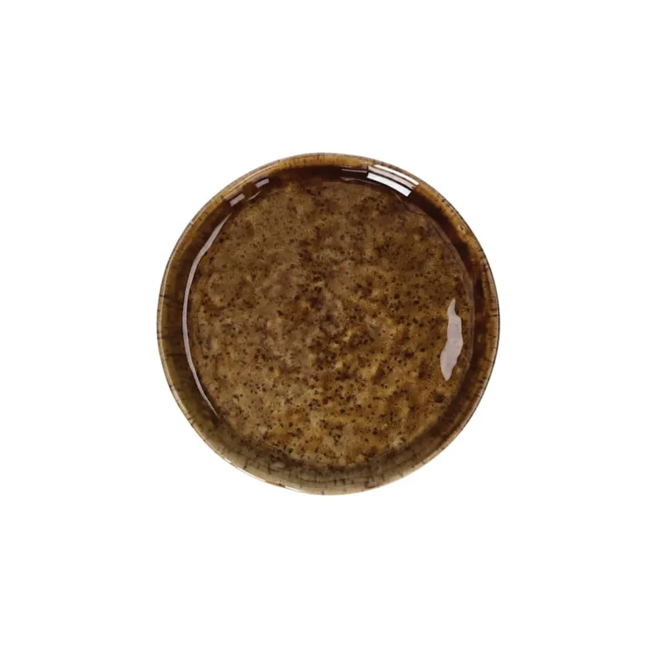 Pomax Vaisselle-SPIRO - assiette apéritif - grès - DIA 12 cm x H 1 cm - brun