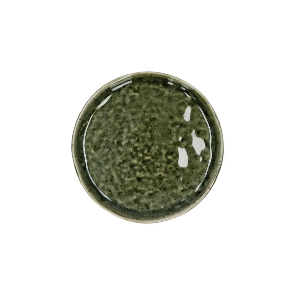 Pomax Vaisselle-SPIRO - assiette apéritif - grès - DIA 12 cm x H 1 cm - vert foncé