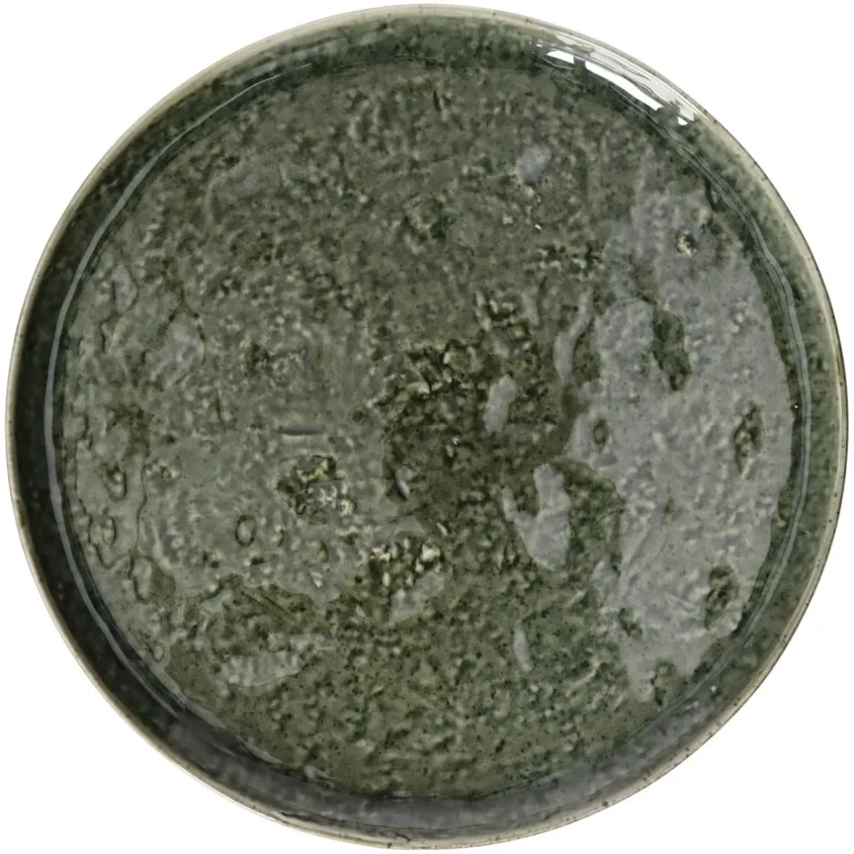 Pomax Vaisselle-SPIRO - assiette plate - grès - DIA 27 cm x 1,5 cm - vert foncé