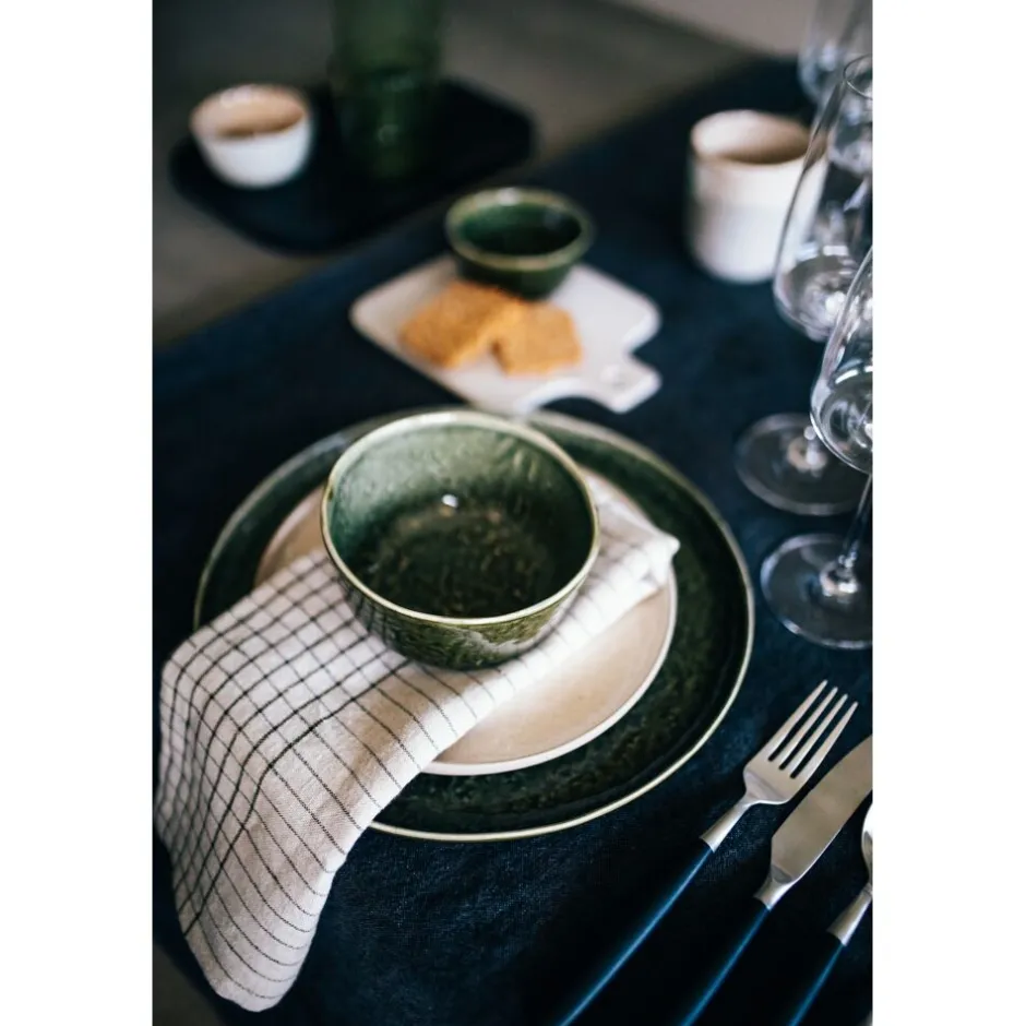 Pomax Vaisselle-SPIRO - assiette plate - grès - DIA 27 cm x 1,5 cm - vert foncé