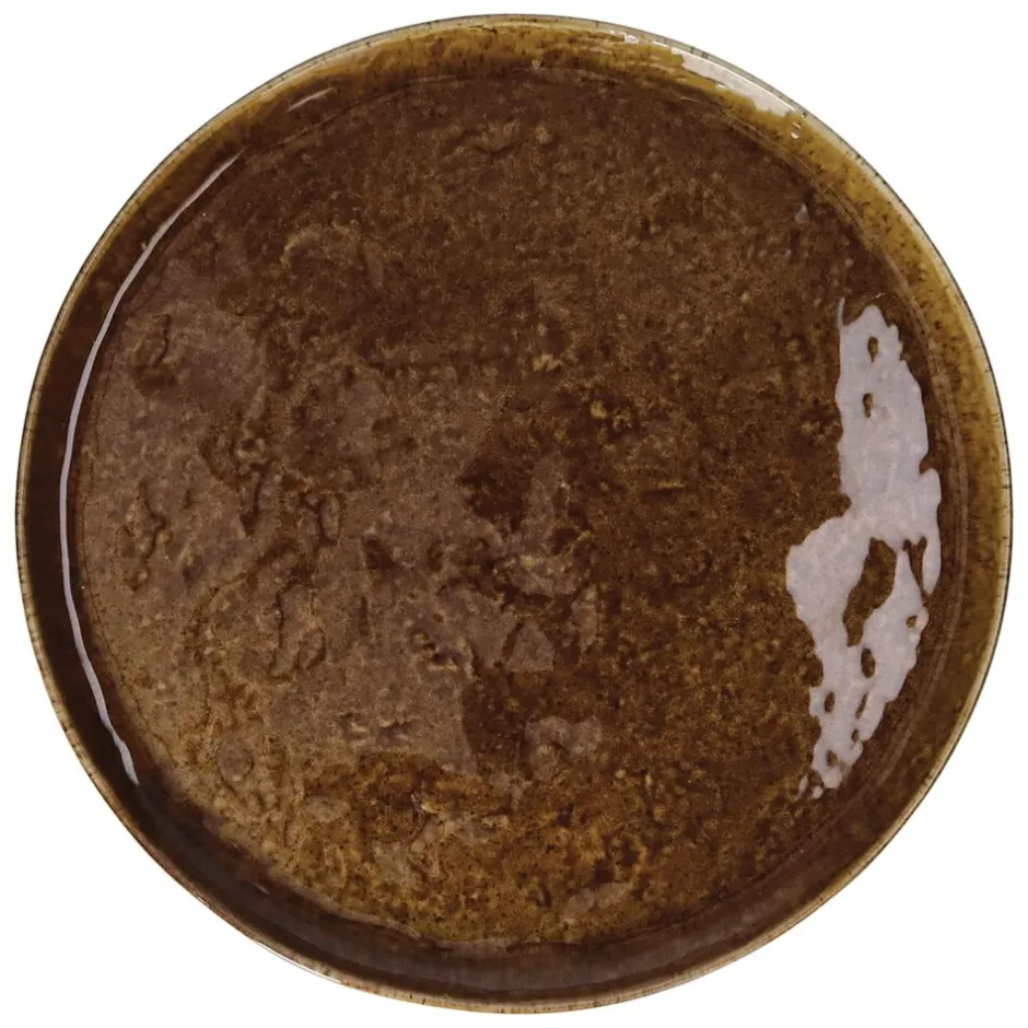 Pomax Vaisselle-SPIRO - assiette plate - grès - DIA 27 cm x H 1,5 cm - brun