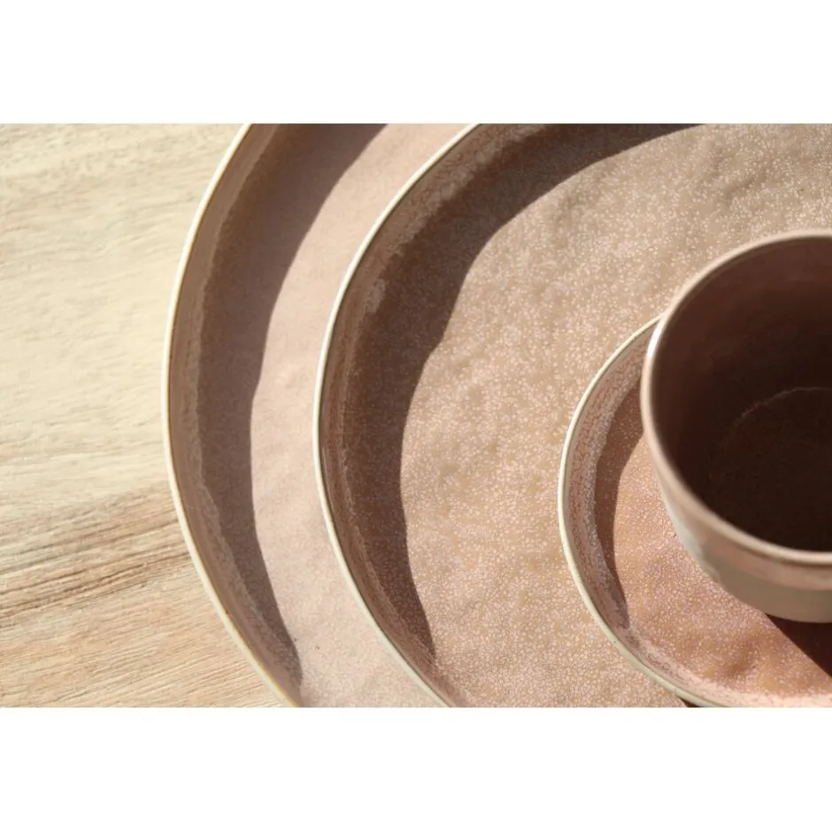 Pomax Vaisselle-SPIRO - assiette plate - grès - DIA 27 cm x H 1,5 cm - poudre rose