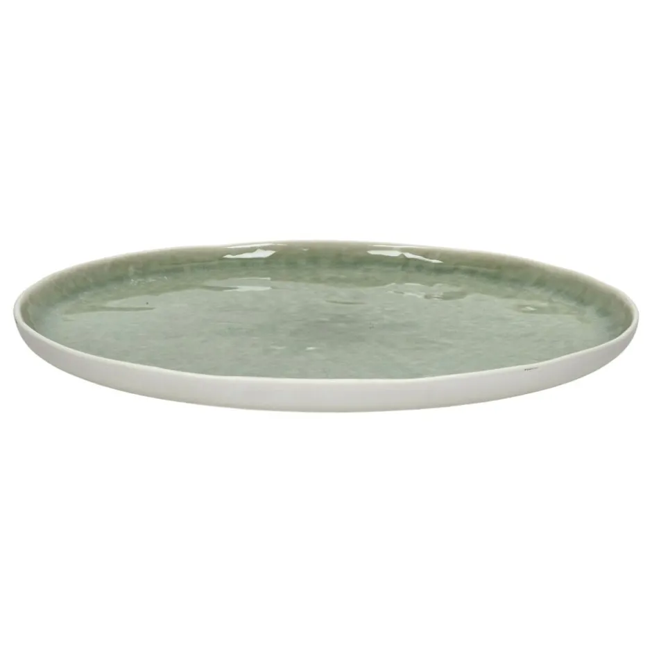 Pomax Vaisselle-SPIRO - assiette plate - porcelaine - DIA 27 cm x H 1,5 cm - céladon