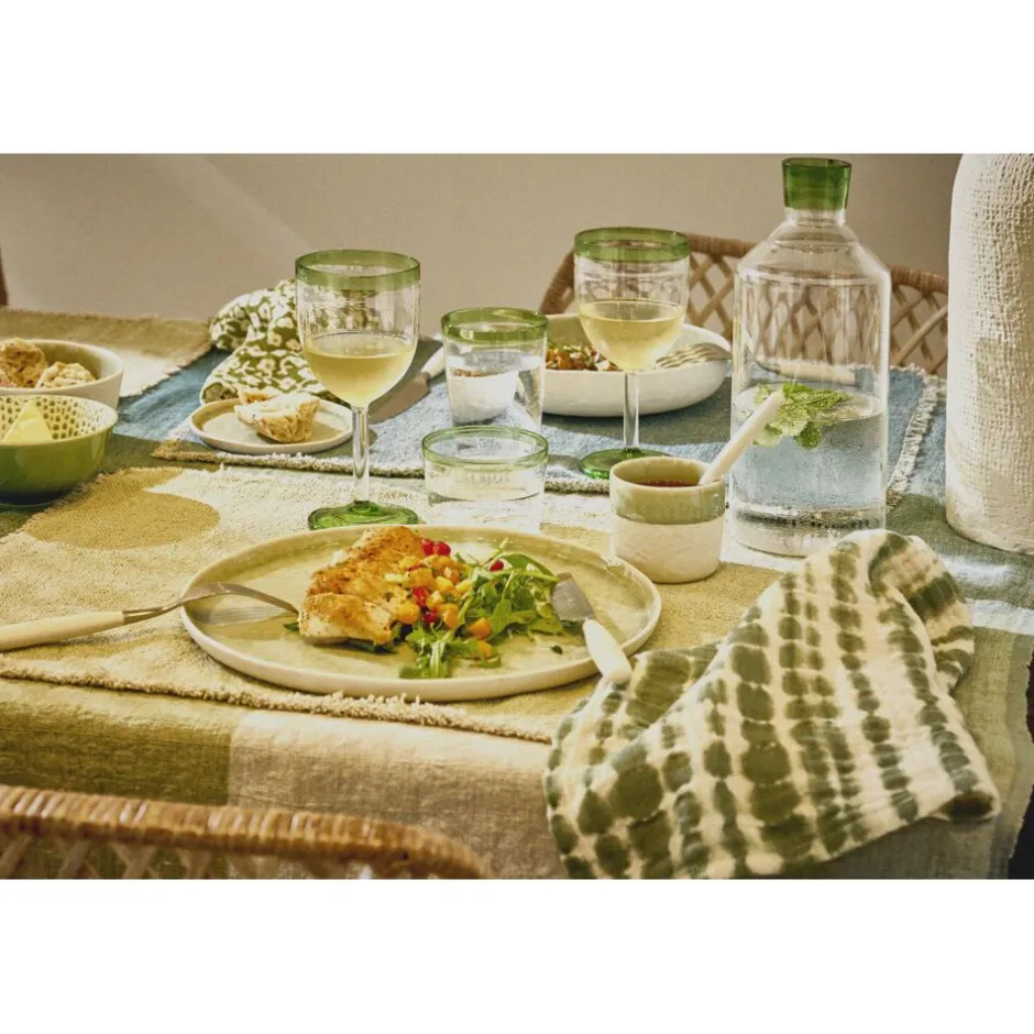 Pomax Vaisselle-SPIRO - assiette plate - porcelaine - DIA 27 cm x H 1,5 cm - céladon
