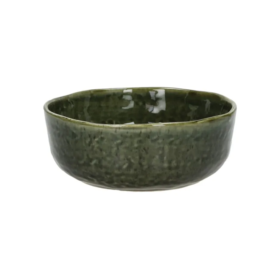 Pomax Vaisselle-SPIRO - bol à soupe - grès - DIA 16 x H 6 cm - vert foncé