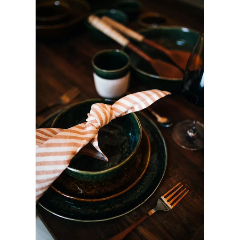 Pomax Vaisselle-SPIRO - bol à soupe - grès - DIA 16 x H 6 cm - vert foncé
