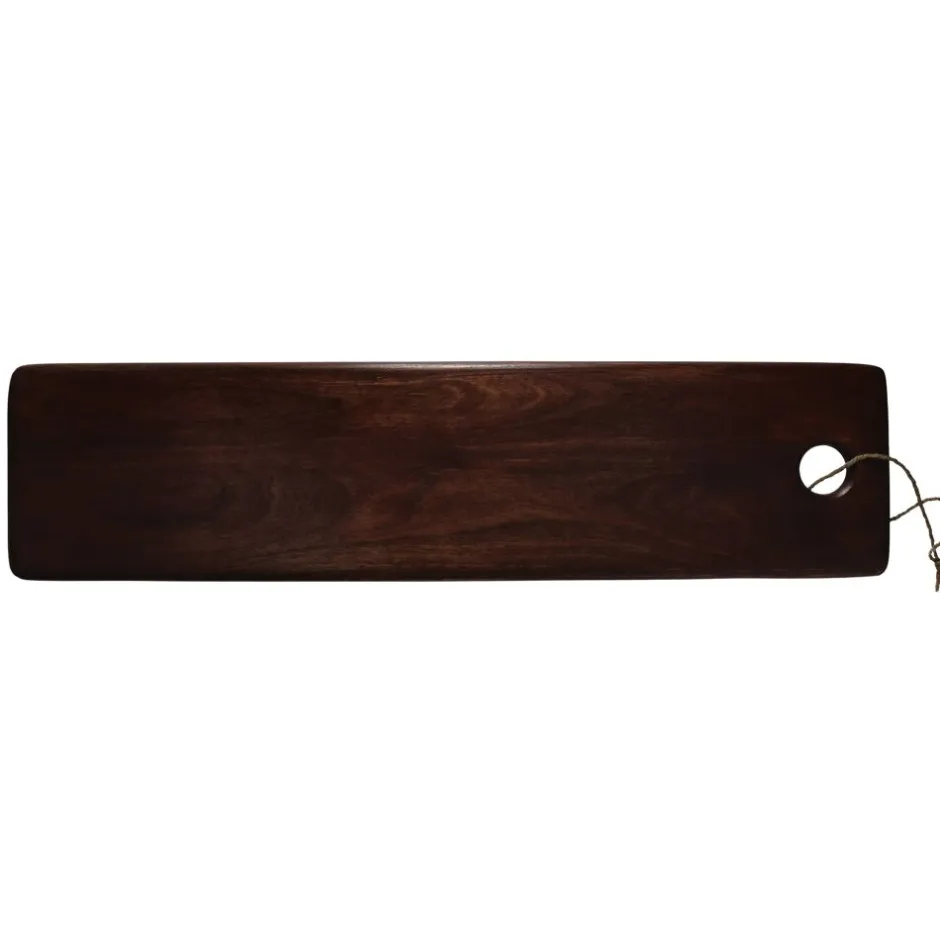 Pomax Saladiers / Plats À Servir-STANFORD - planche de service - bois de mangier / jute - L 70 x W 18 x H 1 cm - brun