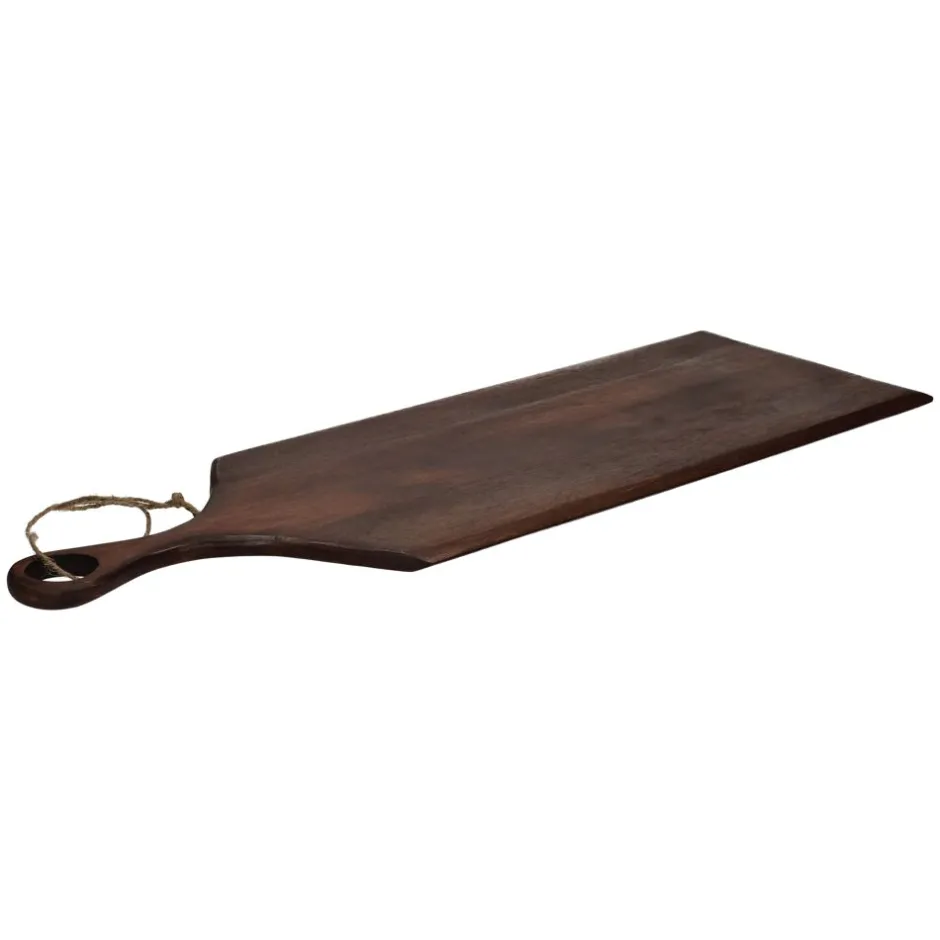Pomax Saladiers / Plats À Servir-STANFORD - planche de service - bois de mangier / jute - L 70 x W 25 x H 1 cm - brun