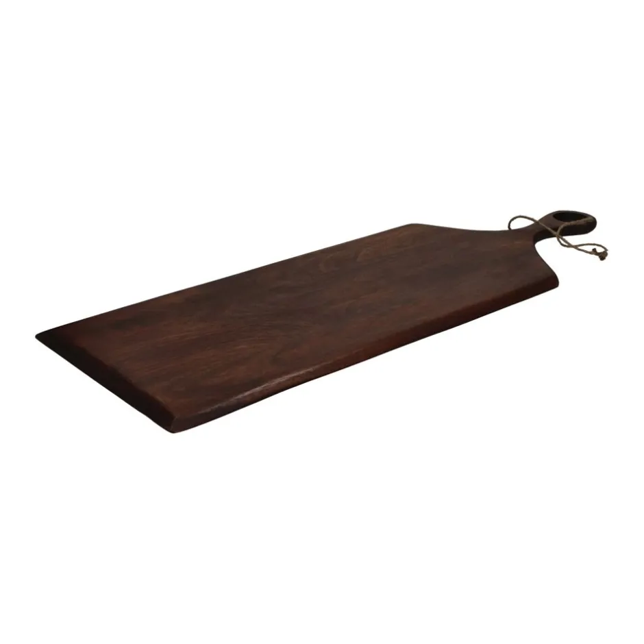 Pomax Saladiers / Plats À Servir-STANFORD - planche de service - bois de mangier / jute - L 70 x W 25 x H 1 cm - brun