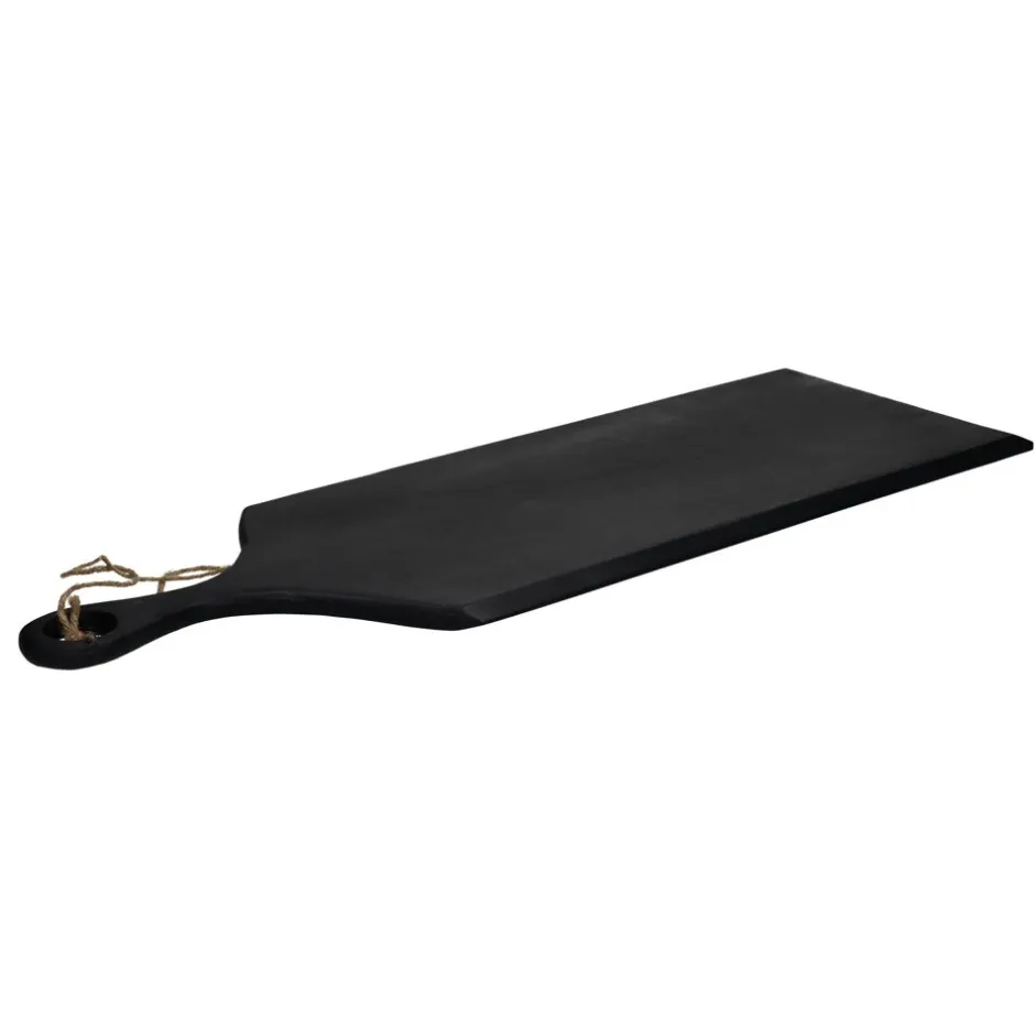 Pomax Saladiers / Plats À Servir-STANFORD - planche de service - bois de mangier / jute - L 70 x W 25 x H 1 cm - noir